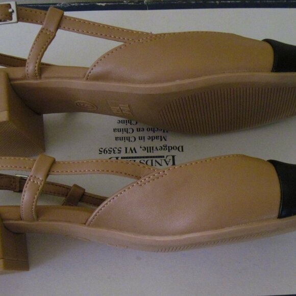 TIME & TUE Women Bro/Black Size 9-Shoes Faux Leather-Memory Foam-Strap Open Back - Picture 7 of 9